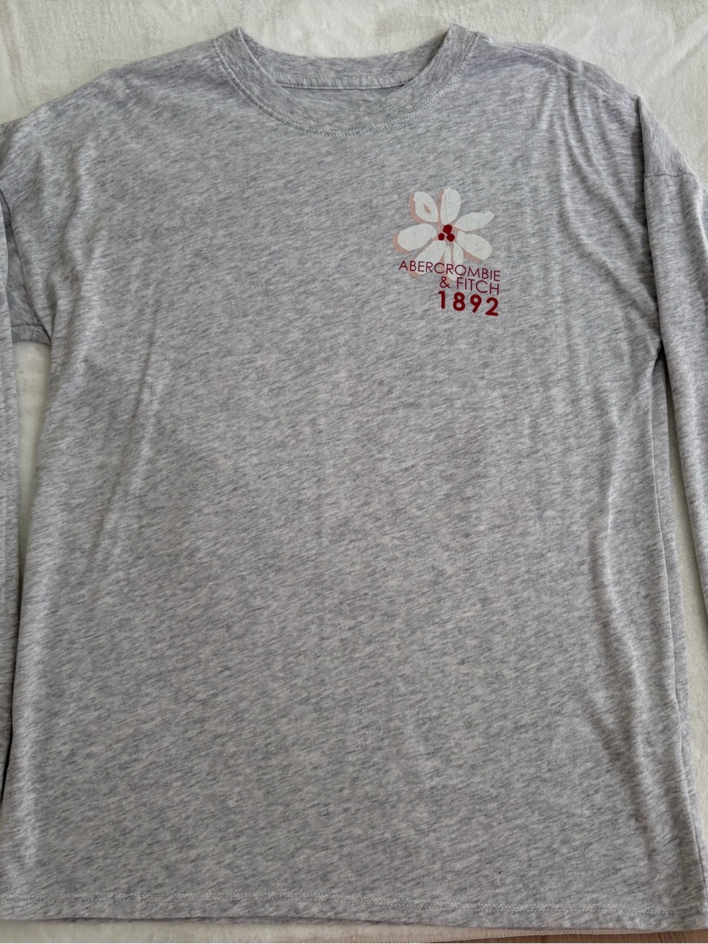 Abercrombie & Fitch Kids' Gray Long Sleeve Tee with Floral Logo
